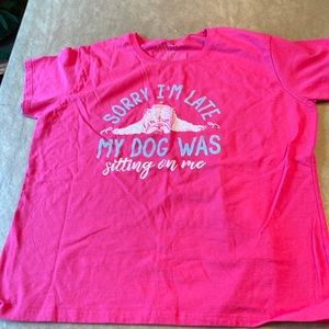 Farm feed clothing Pink dog t shirt